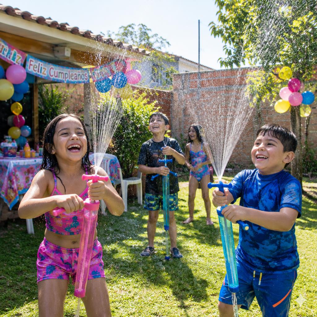 Cumpleaños con batalla de agua